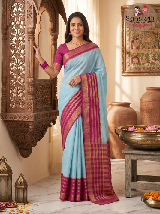 Banarasi Cotton Silk Saree – Lightweight Elegant Traditional Wear (5.5 Meters)