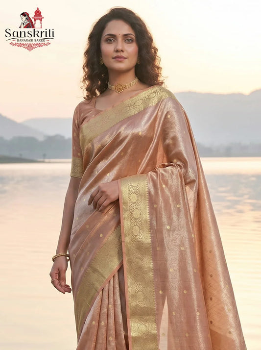 Red Banarasi Handloom Katan Silk Saree with Kashi Ghat Weaves – Traditional Elegance (5.5 Meters)