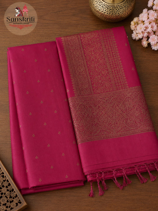 Handwoven Banarasi Jamdani Silk Unstitched Salwar Suit Set