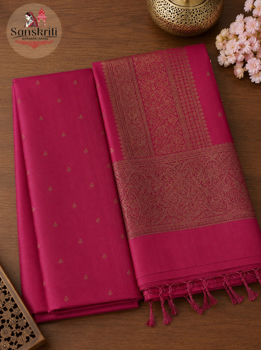 Handwoven Banarasi Jamdani Silk Unstitched Salwar Suit Set