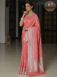 Kanchipuram (Kanjivaram) Silk Saree with Silver Zari Work – Elegant Traditional Wear (6.25 Meters)