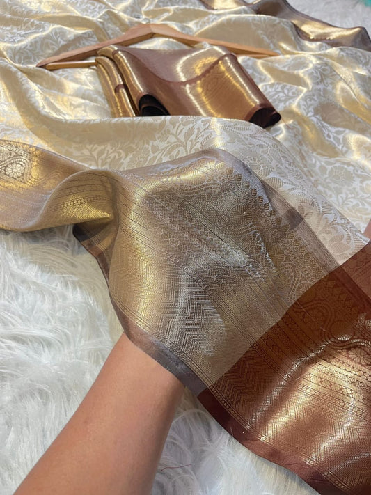 Sanskriti Banarasi Kanjivaram Tissue Silk Saree - Elegant Festive Wear
