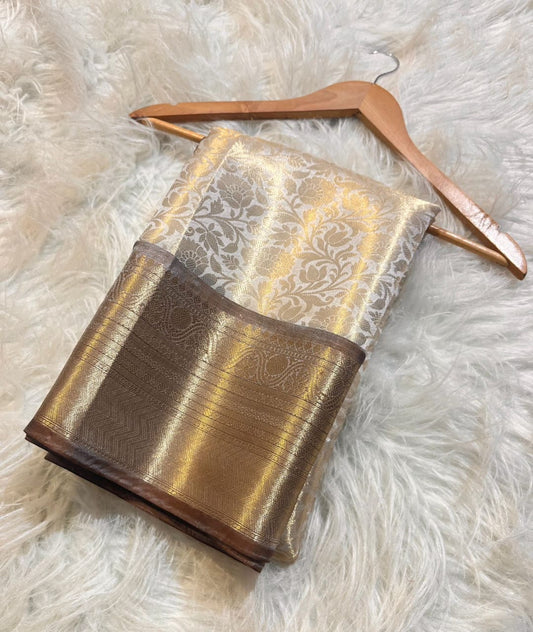 Sanskriti Banarasi Kanjivaram Tissue Silk Saree - Elegant Festive Wear