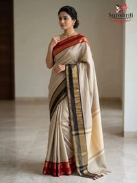 Chettinad Cotton Saree with Ganga Jamuna Border – Kanchi Cotton Style | Lightweight & Elegant (6.2–6.3 Meters)