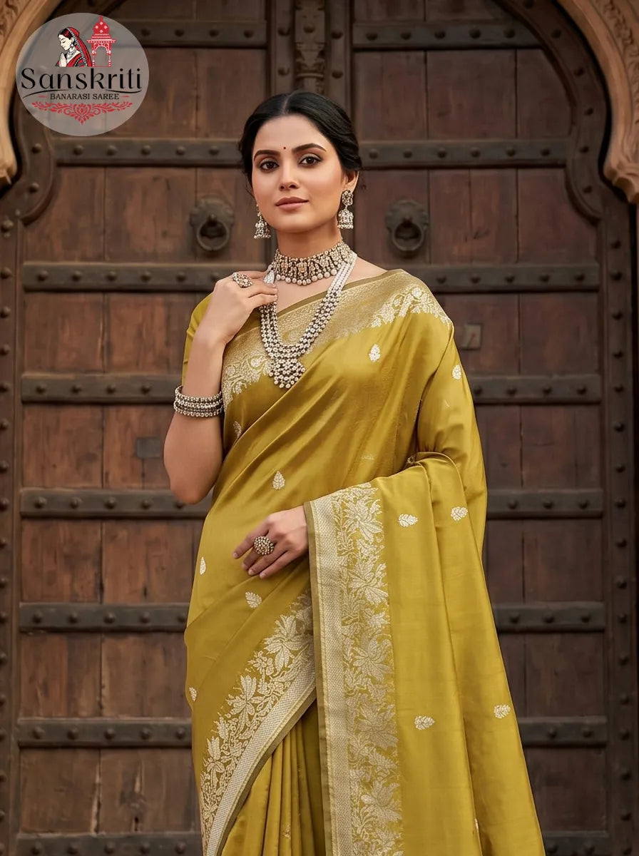 Premium Banarasi Soft Mashru Silk Semi Katan Saree | Traditional Woven Designer Saree for Women