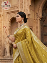 Premium Banarasi Soft Mashru Silk Semi Katan Saree | Traditional Woven Designer Saree for Women