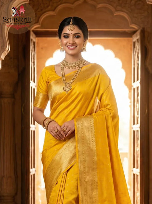 Red Banarasi Handloom Katan Silk Saree with Kashi Ghat Weaves – Traditional Elegance (5.5 Meters)