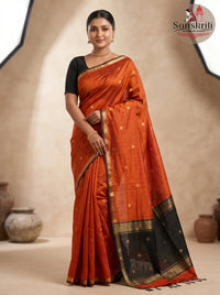Handwoven Maheshwari Silk Cotton Saree – Traditional Lightweight Elegance (6.2–6.3 Meters)