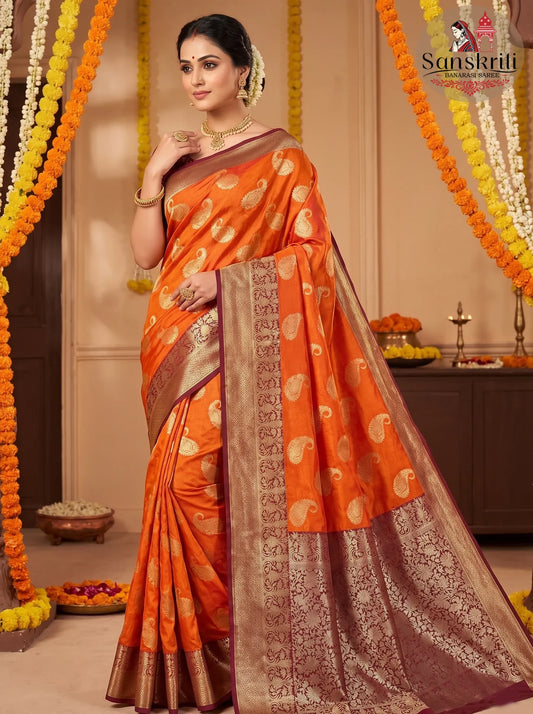 Banarasi Soft Silk Saree (Woven Silk) – Elegant Traditional Wear (6.3 Meters)