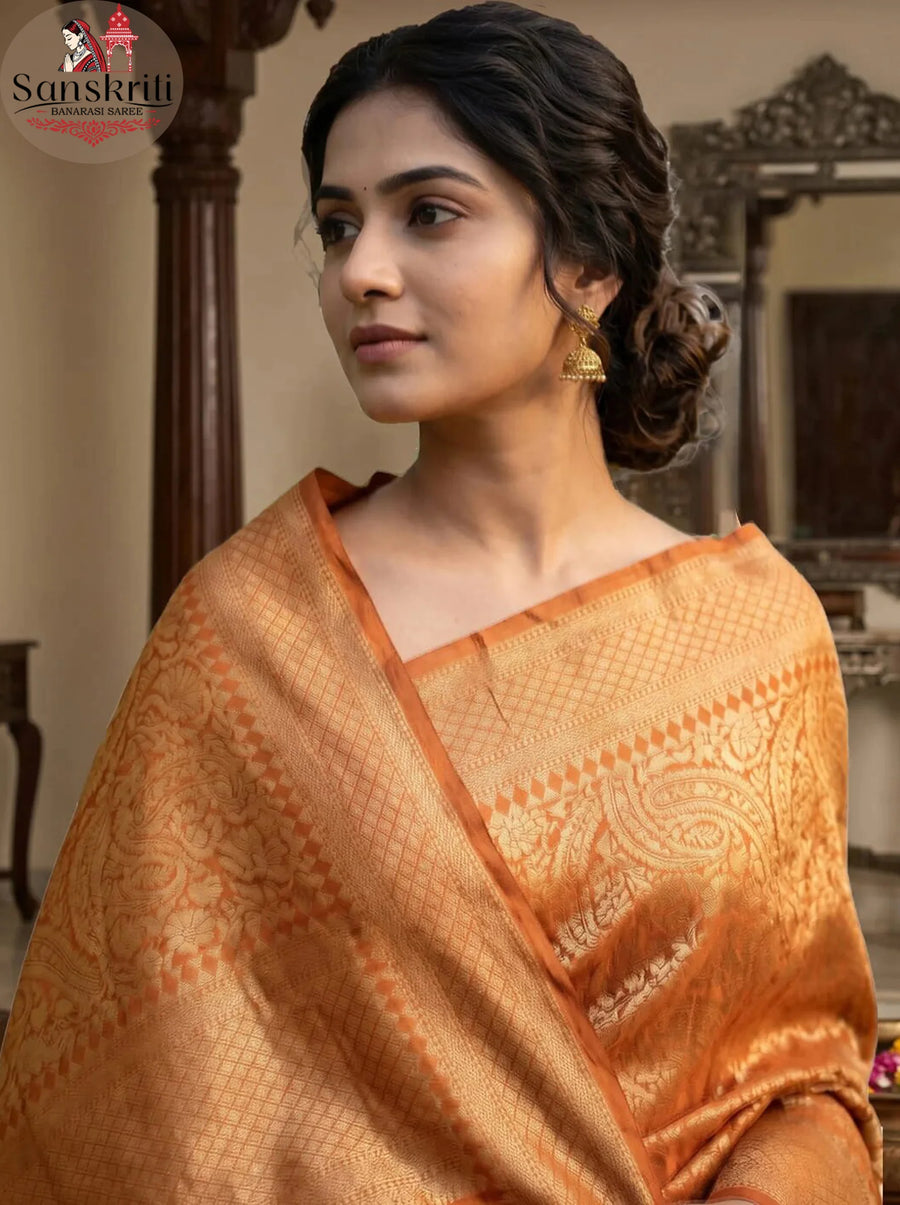 Banarasi Kanjivaram Tissue Silk Saree – Elegant Lightweight Traditional Wear (5.5 Meters)