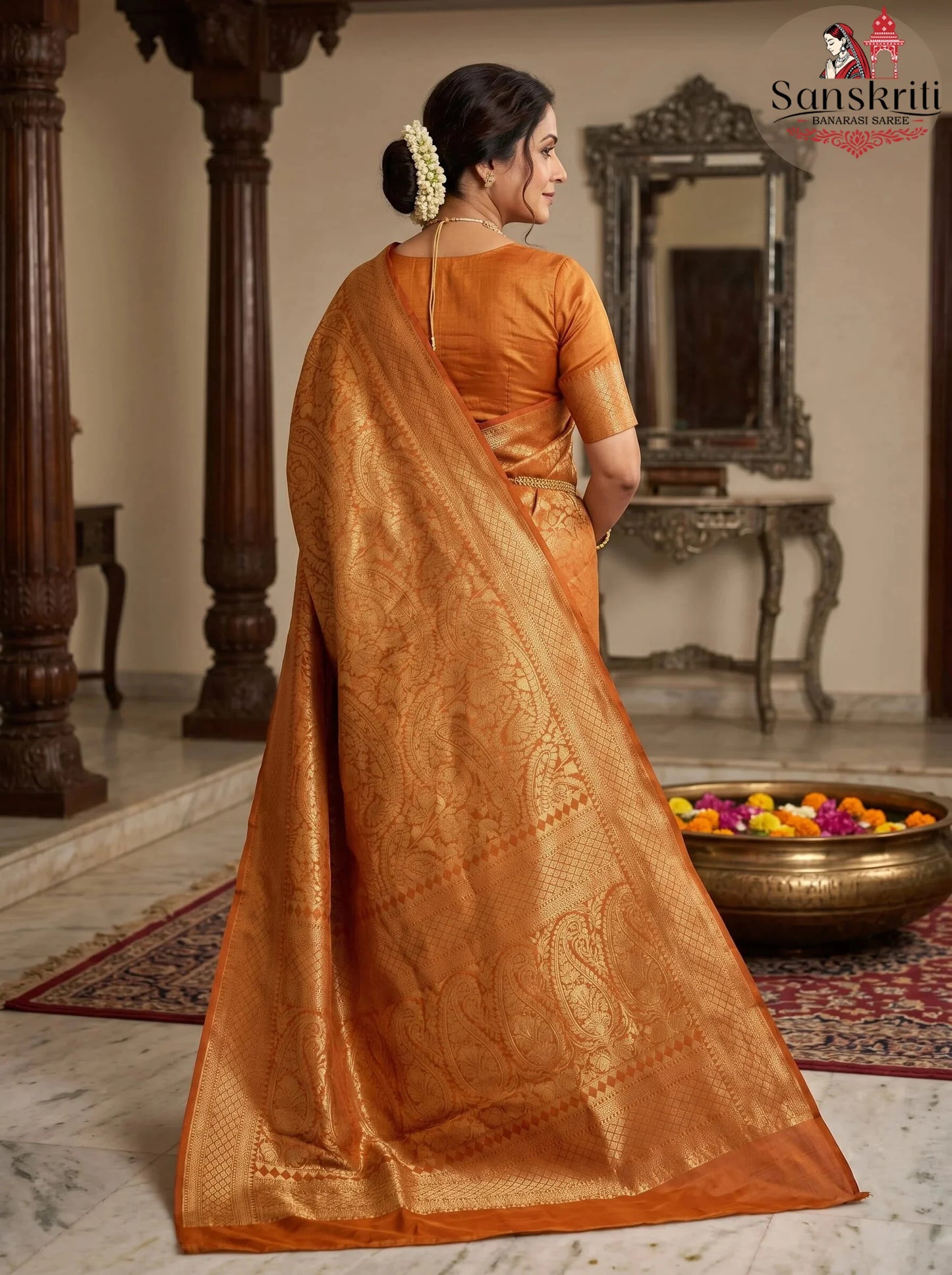 Banarasi Kanjivaram Tissue Silk Saree – Elegant Lightweight Traditional Wear (5.5 Meters)