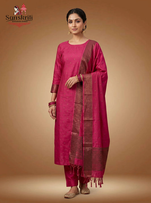 Tapeta Silk Suit with Jamdani Weaving – Elegant Traditional Wear (2.5 Meters)