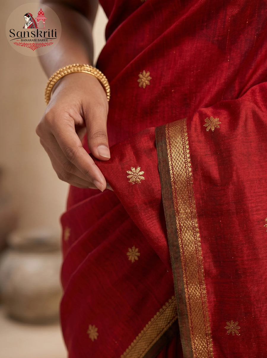 Handwoven Maheshwari Silk Cotton Saree – Traditional Lightweight Elegance (6.2–6.3 Meters)