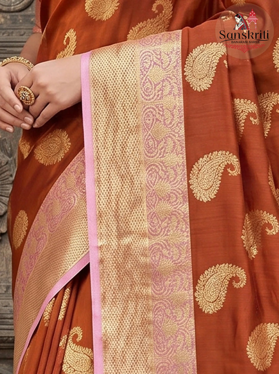 Premium Handwoven Banarasi Warm Silk Saree with Rich Zari Weaving