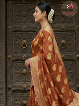 Premium Handwoven Banarasi Warm Silk Saree with Rich Zari Weaving