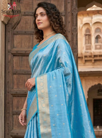Red Banarasi Handloom Katan Silk Saree with Kashi Ghat Weaves – Traditional Elegance (5.5 Meters)