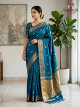 blue with gold