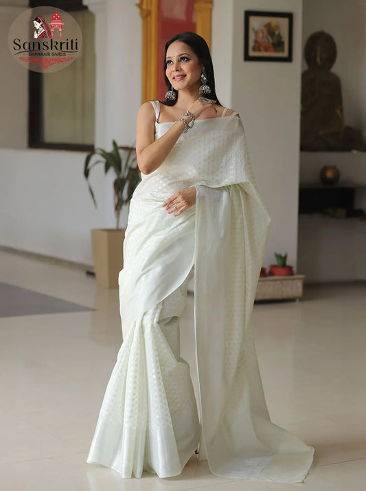 Kanchipuram (Kanjivaram) Silk Saree with Silver Zari Work – Elegant Traditional Wear (6.25 Meters)