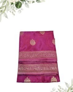 Elegant Rani Pink HO Silk Saree with Antique Gold Buta Work